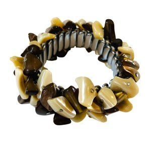 Vintage Shell Cha Cha expandable Stretch Bracelet 50s 60s